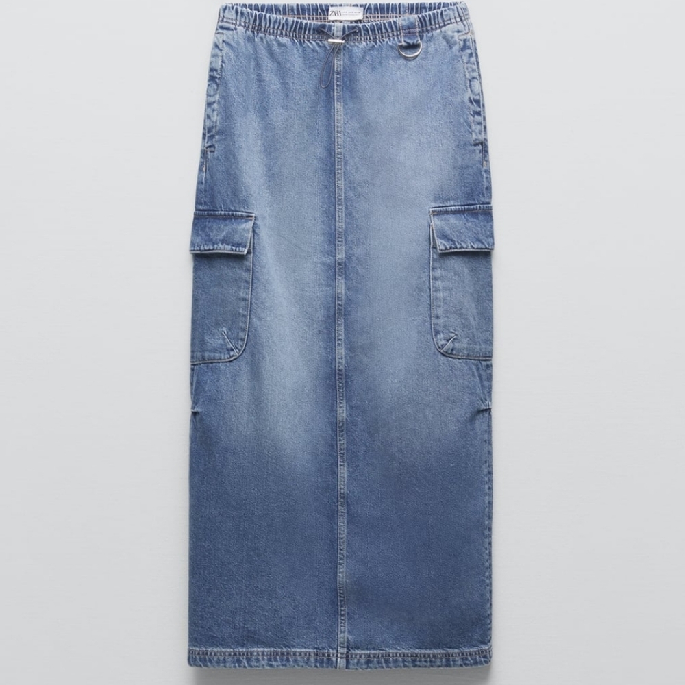 Denim Cargo Skirt